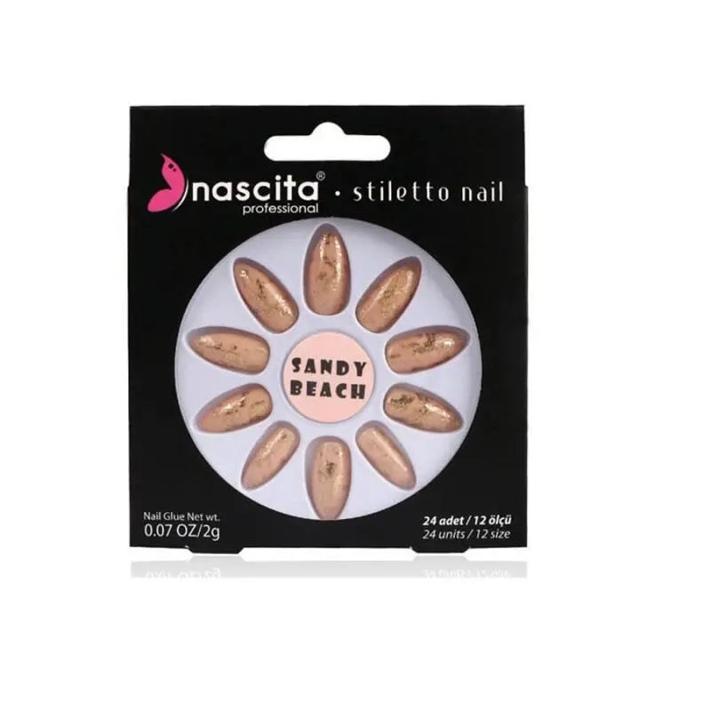 Nascita Gold Printing Press-On Nails with Elegant Patterns