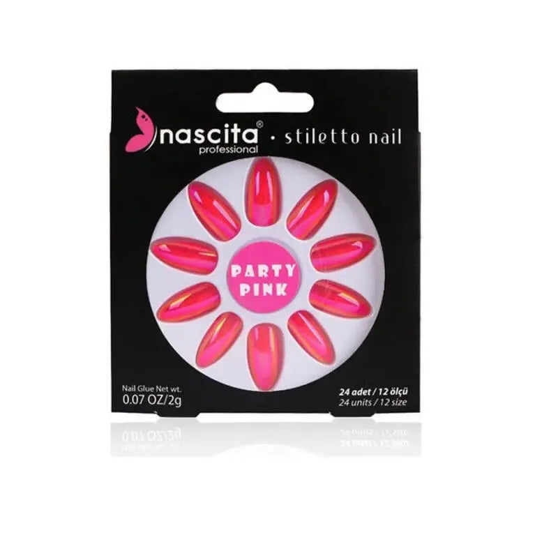 Nascita Pear Metallic False Nails for Instant Manicure 24ct