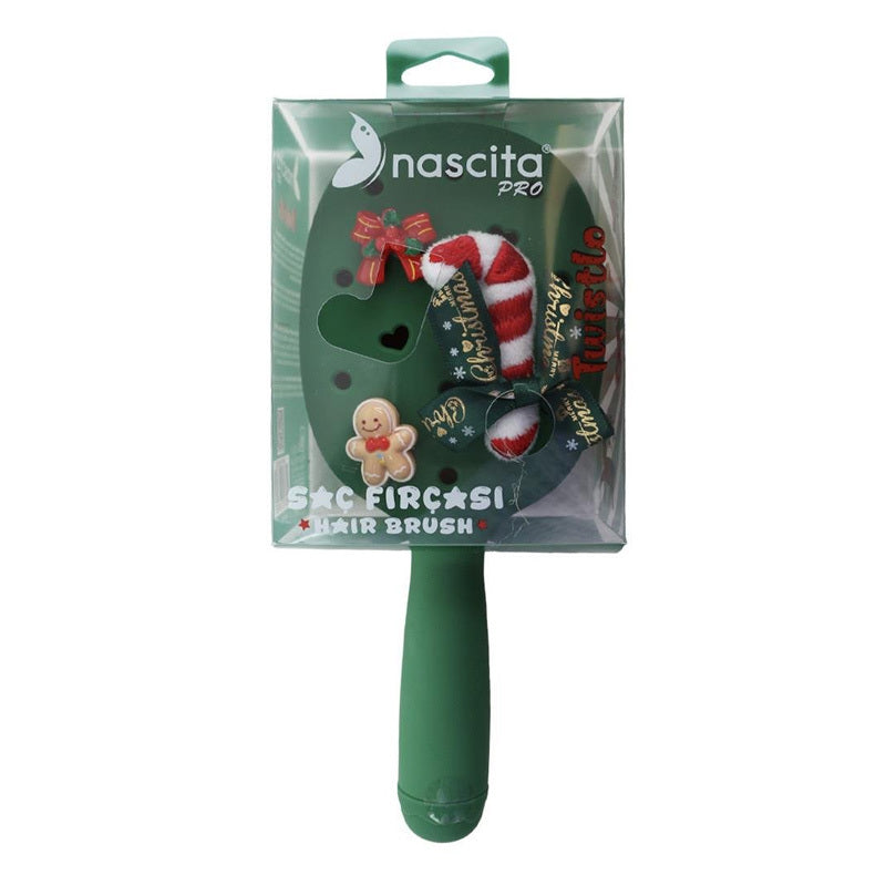 Nascita Twistlo Holiday Themed Hair Brush Green 75
