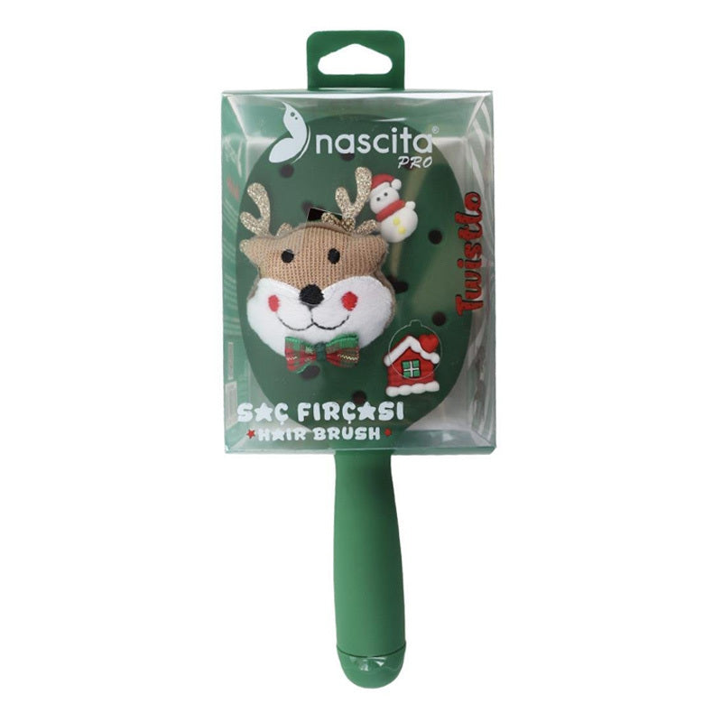 Nascita Twistlo Holiday Themed Hair Brush Green 76