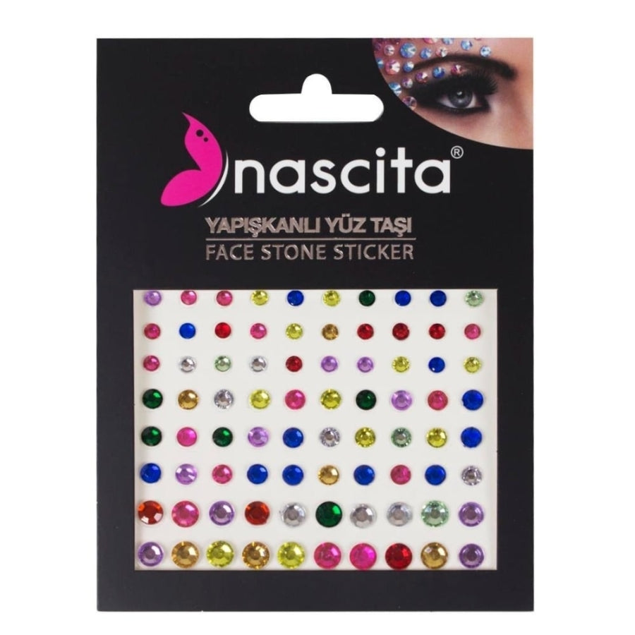 Nascita Adhesive Face Gems No.13 Multi-Color Sparkle 1 Count