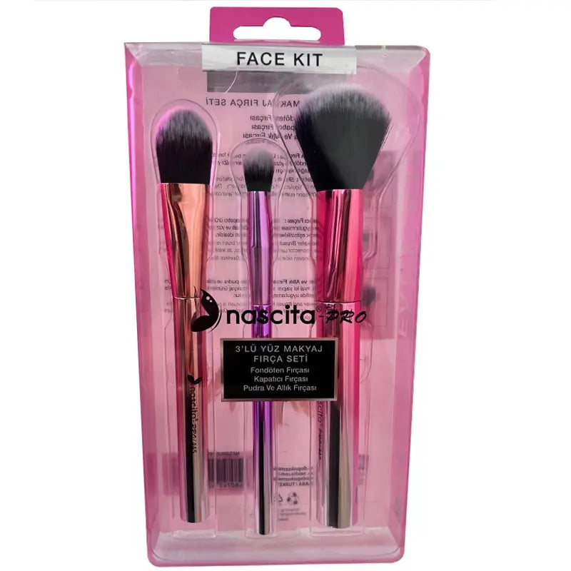 Nascita 3-Piece Face Makeup Brush Set for Flawless Blending