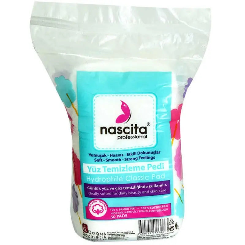 Nascita Square Cotton Makeup Remover Pads 50 Count