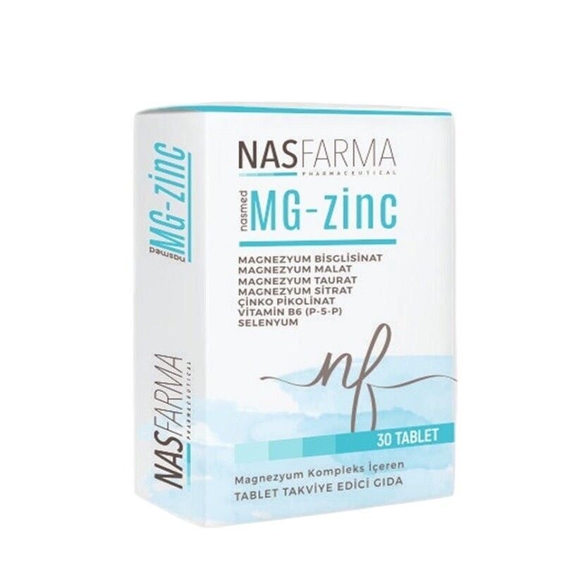 Nas Farma Nasmed MgZinc Magnesium & Zinc Supplement 30 Tablets