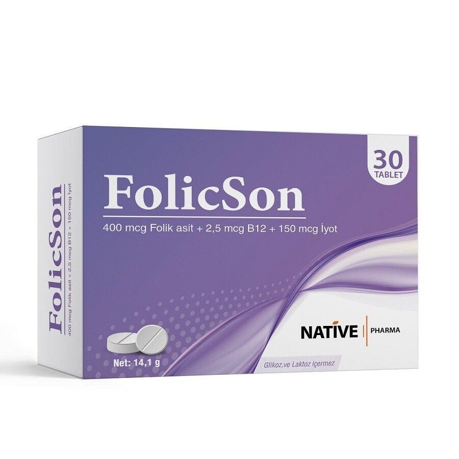 Infless Native Folicson Folic Acid B12 & Iodine 30 Tablets