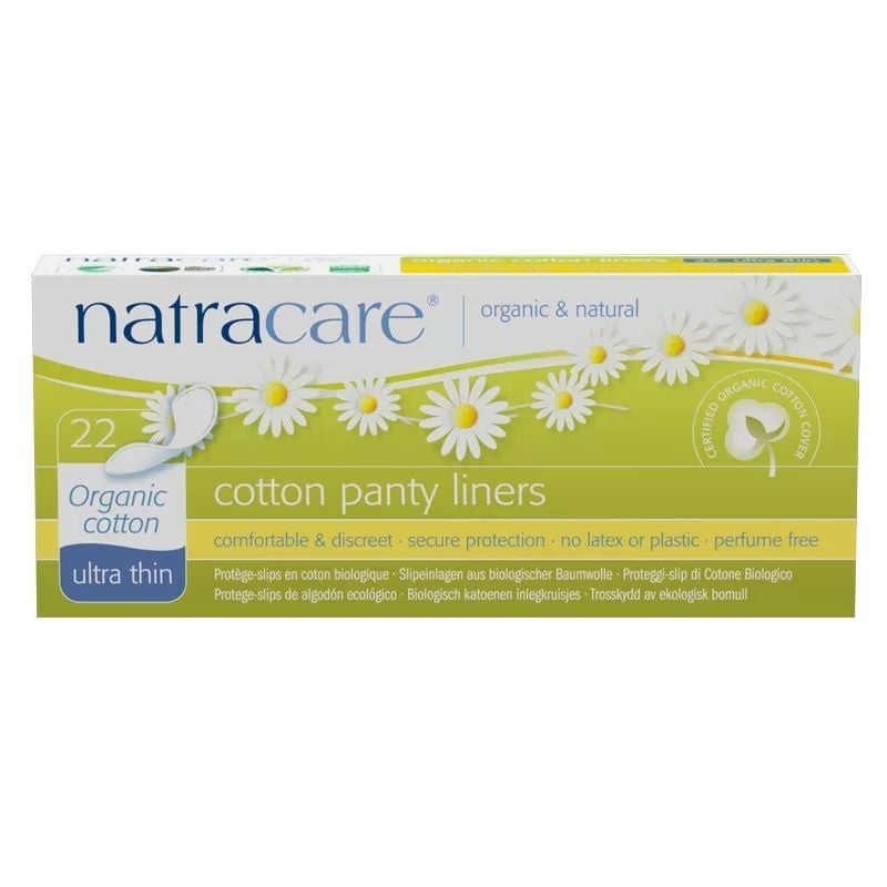 Natracare Ultra Thin Cotton Panty Liners for Daily Comfort 22 Count