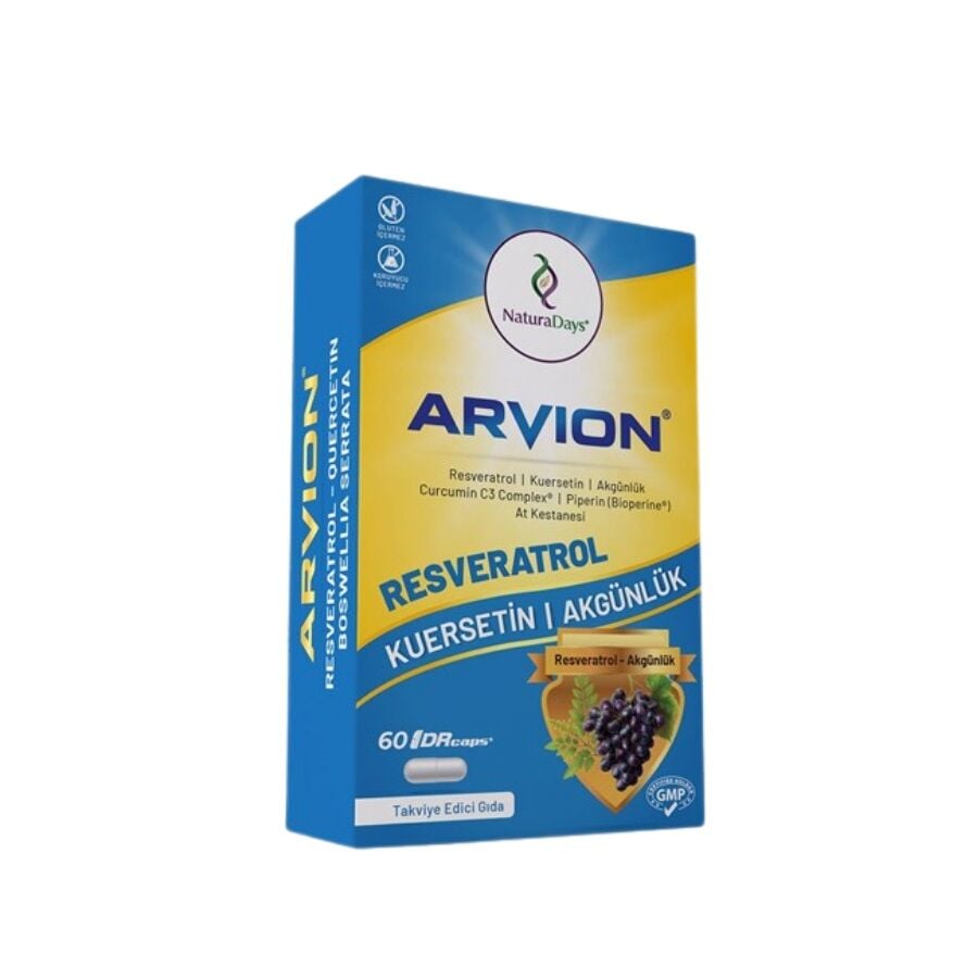Natura Days Arvion Resveratrol & Quercetin Supplement 60 Capsules