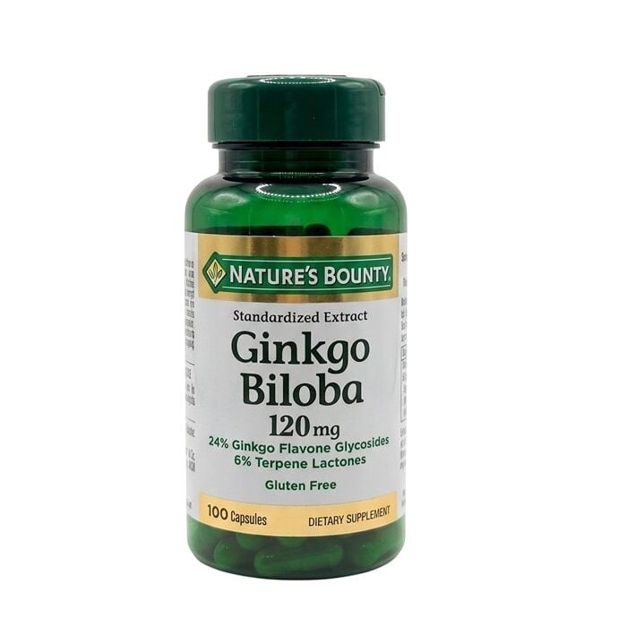 Nature's Bounty Ginkgo Biloba 120 mg Herbal Supplement 100 Capsules