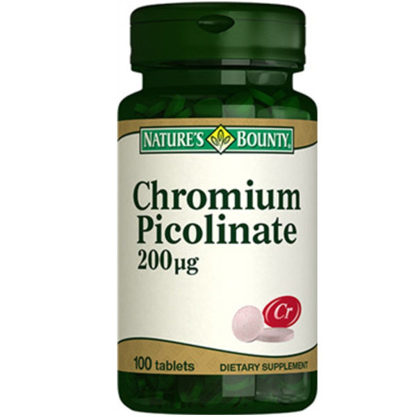 Nature's Bounty Chromium Picolinate 200 mcg 100 Tablets