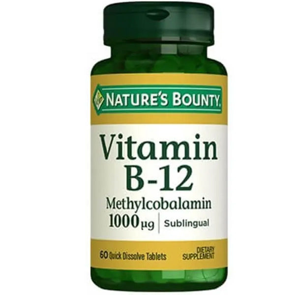 Nature's Bounty Vitamin B12 Methylcobalamin 1000 mcg 60 Sublingual Tablets
