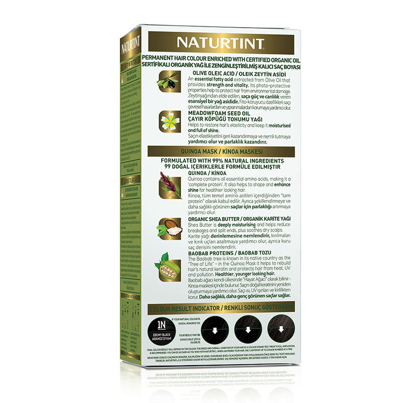 Naturtint Permanent Hair Color 1N Ebony Black 170ml