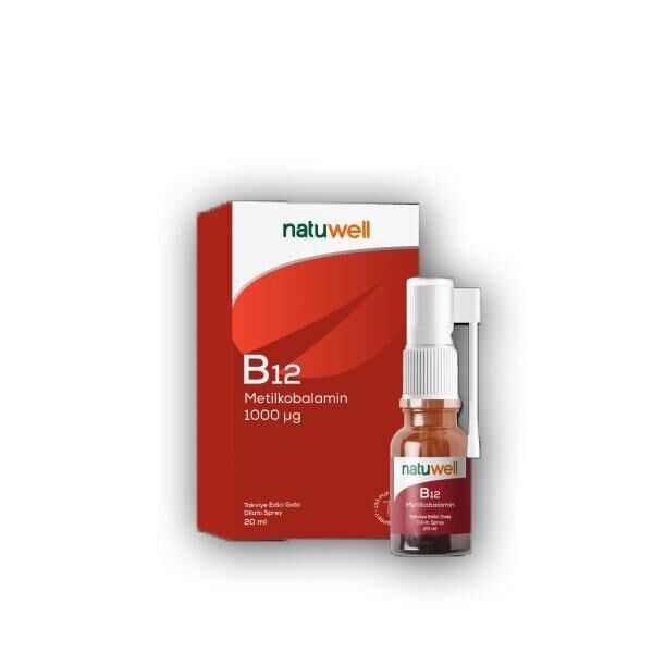 Natuwell Vitamin B12 Methylcobalamin Spray for Energy Support 20ml