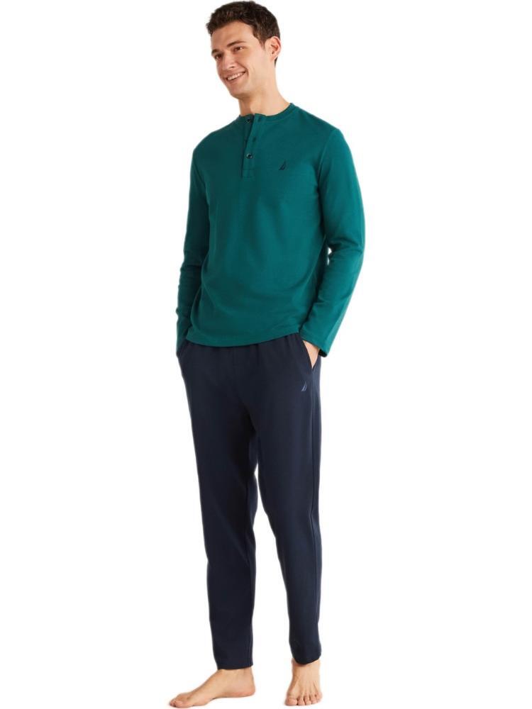 Nautica M813 Men's Comfort Lounge Pajama Set in Green