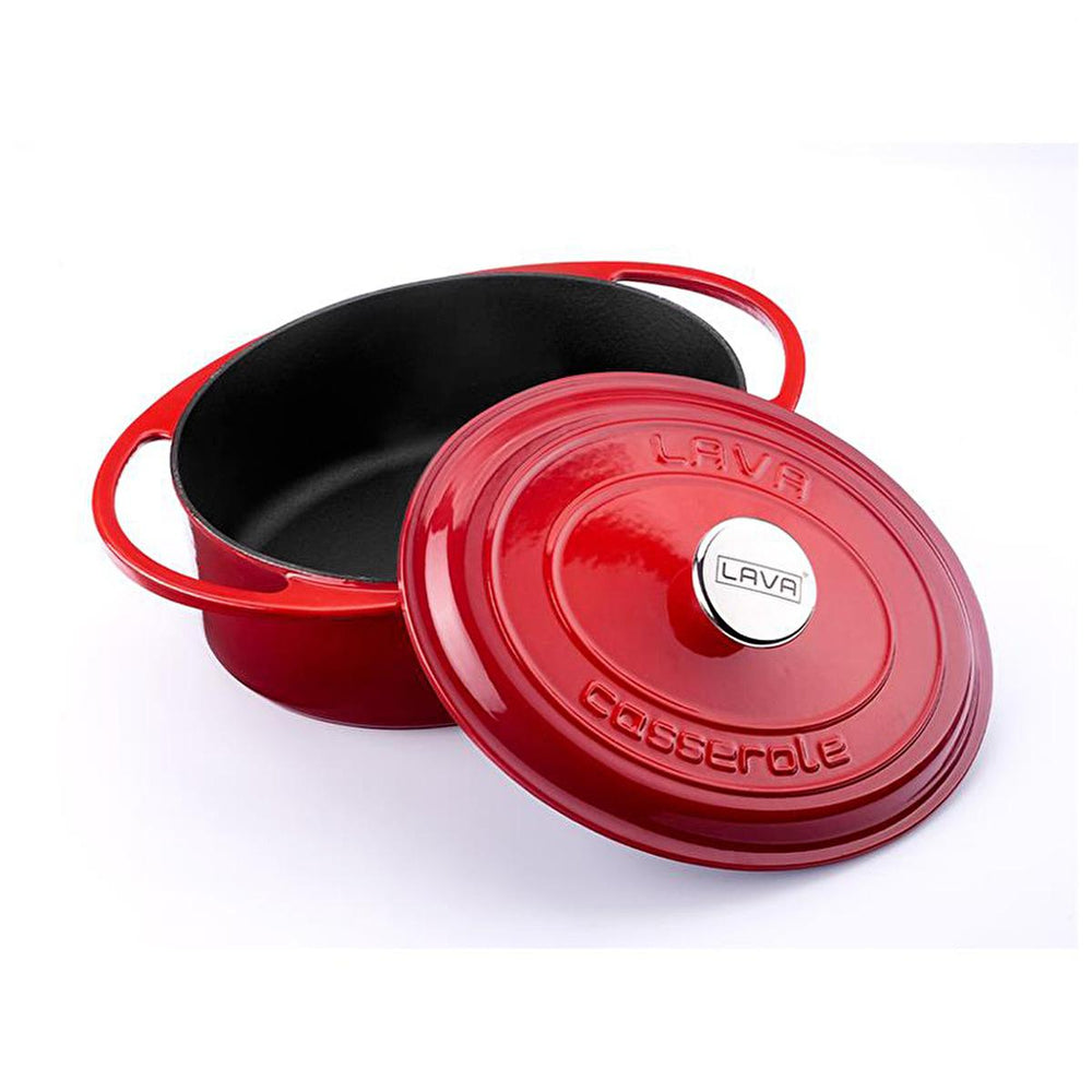 Lava Cast Iron Cookware - Durable Enamel Coated Oval Pot, 8.66 x 11.02 inches - Ideal for Home Cooks - view 3