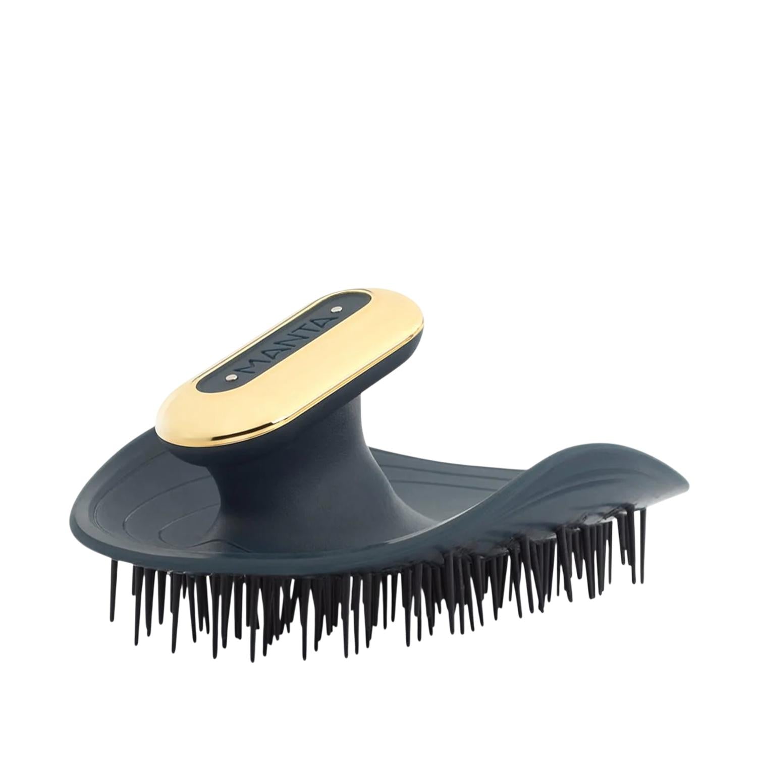 Manta Pulse Vibrating Scalp Massager Brush Ocean Blue &amp; Gold