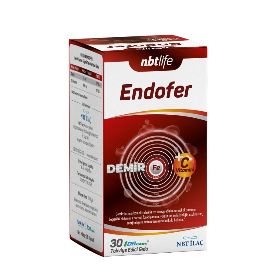 Nbt Life Endofer Iron and Vitamin C Supplement 60 Capsules