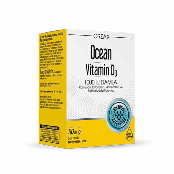 Ocean Vitamin D3 1000IU Liquid Drops - Supports Bone Health & Vitamin D Levels - 50ml Bottle Ocean Vitamin D3 1000IU Drops - Bone Health Support Vitamin D3 supplement, 1000IU Vitamin D3, liquid Vitamin D3, Vitamin D3 drops, dietary supplement Vitamin D3, bone health support, Vitamin D deficiency, easy to swallow, flexible dosing, nutritional support, health supplements, wellness products