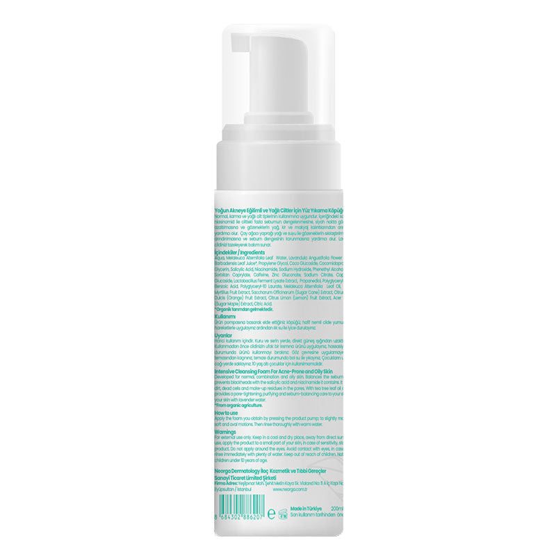 Neorga Face Cleansing Foam for Oily & Blemish-Prone Skin 200 ml