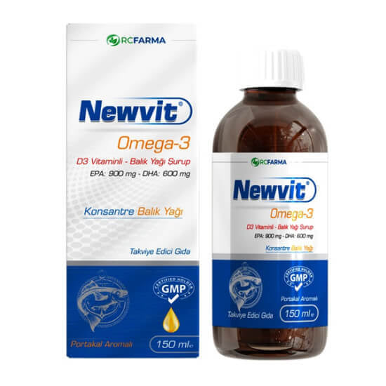 Rcfarma Newvit Omega 3 & Vitamin D3 Fish Oil Syrup 150 ML
