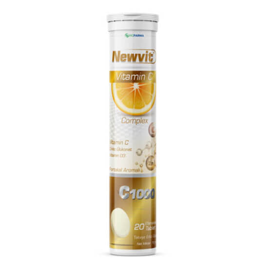 Rcfarma Newvit Vitamin C Complex Effervescent Tablets 20 Count