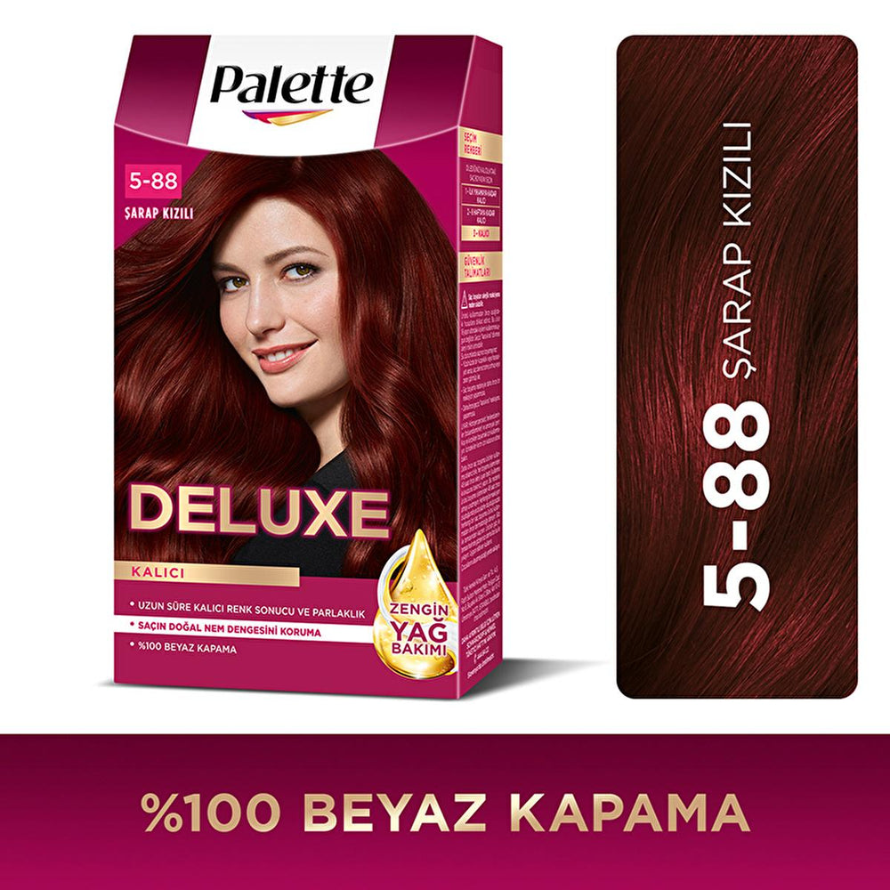 Palette Deluxe Şarap Kızılı Hair Dye - Long-Lasting Wine Red Hair Color with Nourishing Properties - view 2
