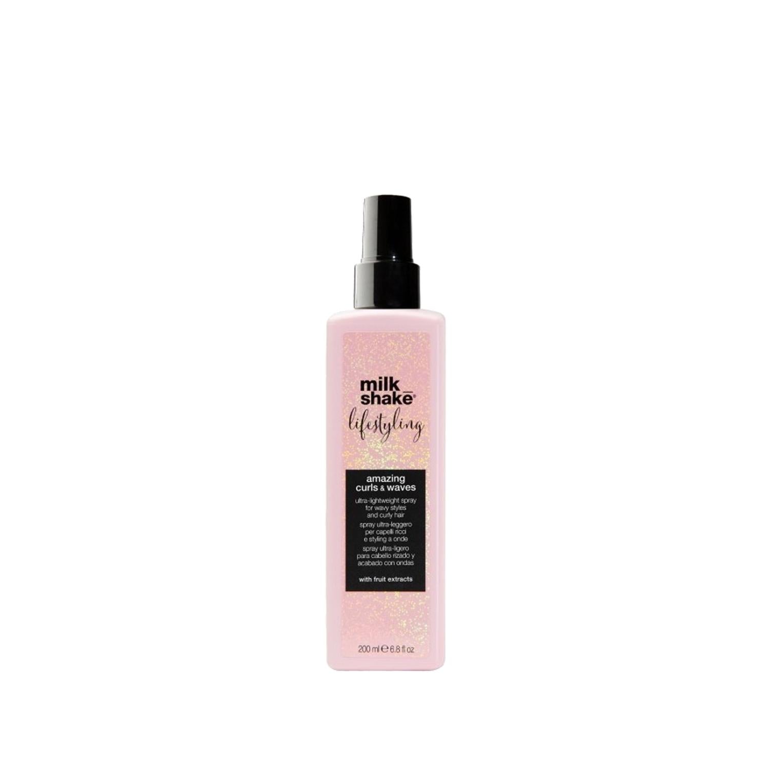 milk_shake Lifestyling Amazing Curls & Waves Hair Styling Spray - Enhances Curls & Waves, Lightweight Formula, 6.76 fl oz milk_shake Lifestyling Curls & Waves Spray - Lightweight, 6.76 fl oz hair styling spray, curl enhancing spray, wave defining spray, lightweight hair spray, milk_shake Lifestyling, curly hair products, wavy hair solutions, hair texture enhancer, daily hair styling, frizz control, curl definition, wave enhancement