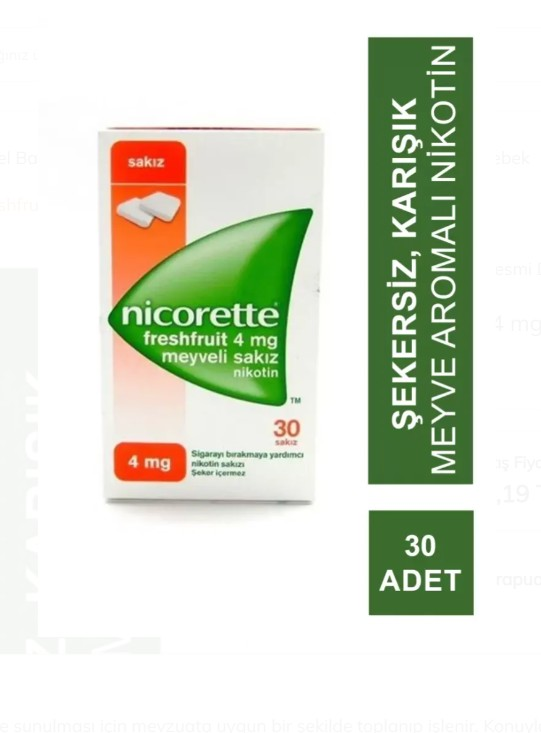 Nicorette Freshfruit 4mg Nicotine Gum Fruit Flavor 30 Count