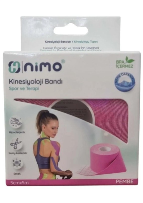 Nimo Kinesiology Tape Pink for Muscle Support 5cm x 5m