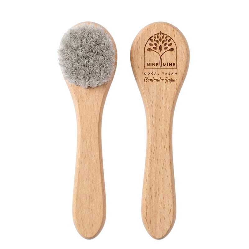 Nine Mine Natural Horse Hair Facial Brush for Radiant Skin