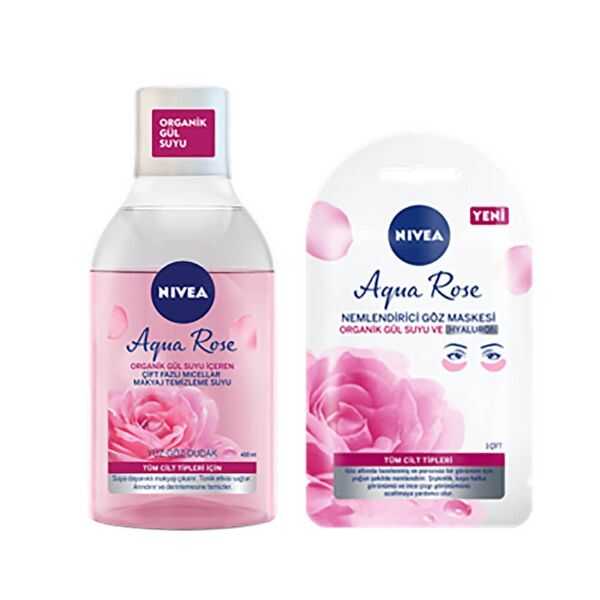 Nivea Aqua Rose Micellar Water &amp; Eye Mask Set 400ml