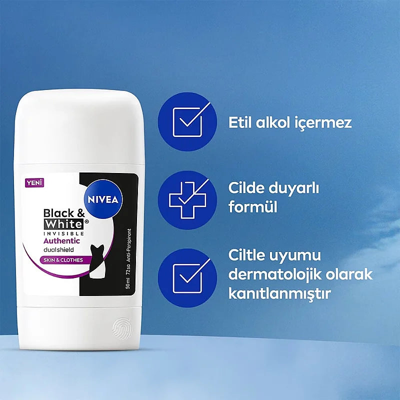Nivea Black & White Invisible Deodorant Stick 50 ml