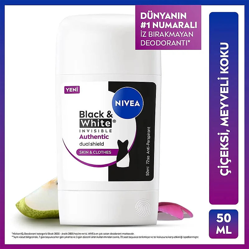 Nivea Black & White Invisible Deodorant Stick 50 ml