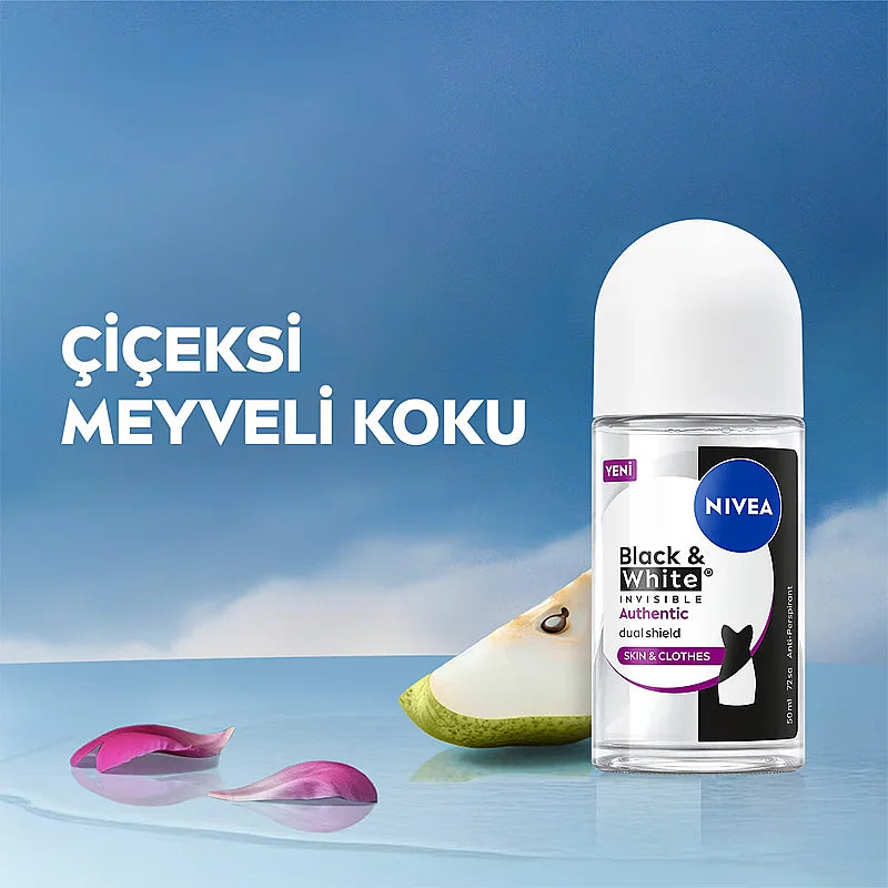 Nivea Black & White Authentic Deodorant Roll-On 50ml