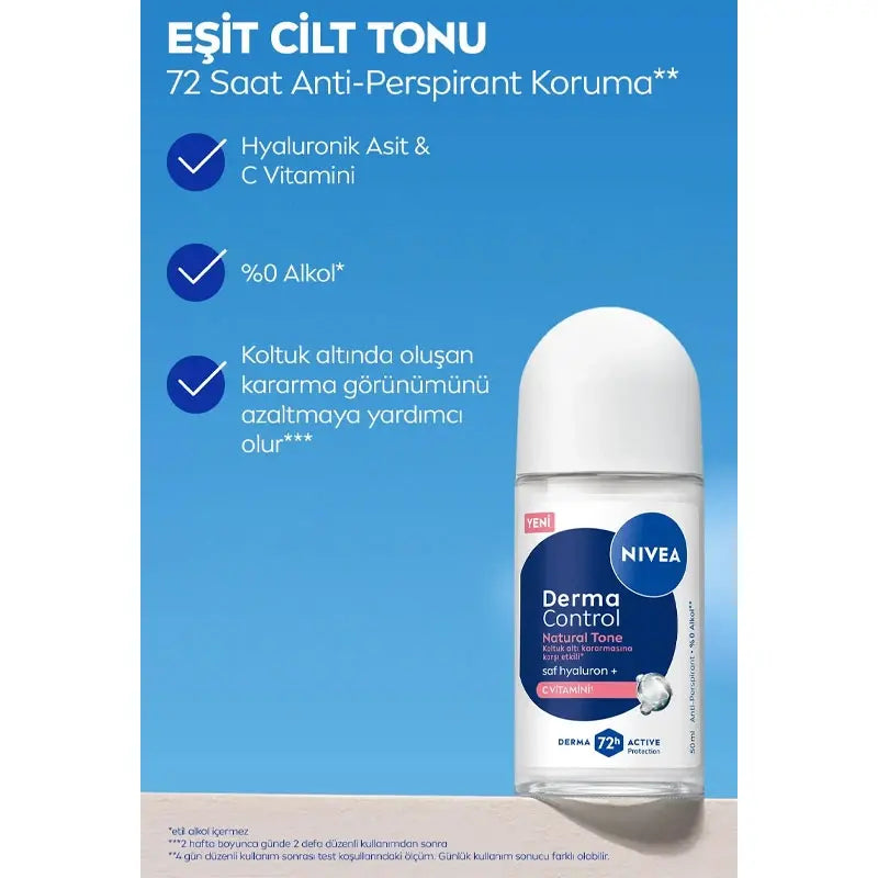 Nivea Derma Control Natural Roll-On Deodorant 50ml