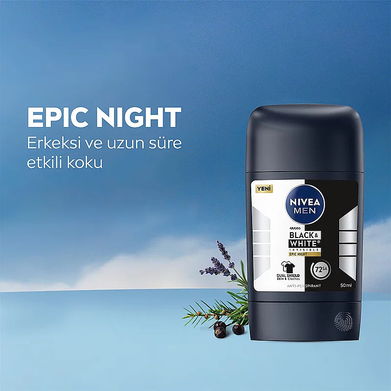 Nivea Men Black & White Epic Night Stick Deodorant 50ml