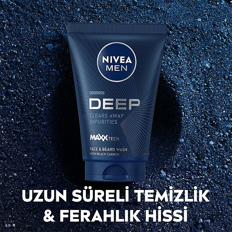 Nivea Men Deep Dimension Face & Beard Wash Gel 100 ml