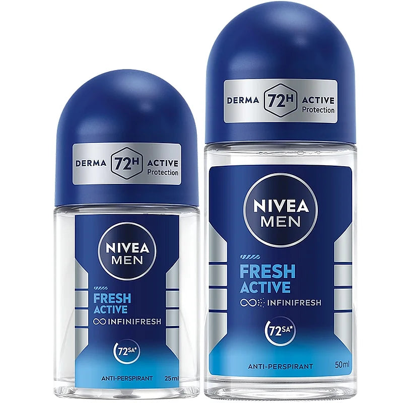 Nivea Men Fresh Active Deodorant Roll-On Duo 50ml & 25ml