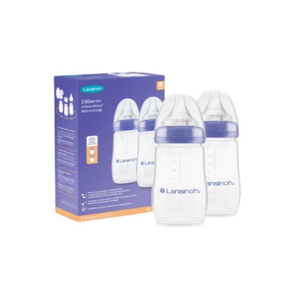 Lansinoh NaturalWave Baby Bottle Duo with Medium Flow Nipples 2x240ml