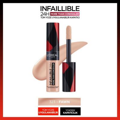 Loreal Paris Infaillible More Than Concealer - 323 Fawn, Long-Lasting High Coverage Makeup for Dark Circles and Uneven Skin Tone Loreal Paris Infaillible Concealer - 323 Fawn, Long-Lasting Coverage Loreal Paris Infaillible Concealer, Long-lasting concealer, High coverage concealer, Concealer for dark circles, Makeup for uneven skin tone, Cosmetics, Beauty products, Skincare, Makeup essentials, Flawless complexion, Confidence boost, 24-hour coverage, Moisturizing formula, Large sponge tip applicator, Suitabl