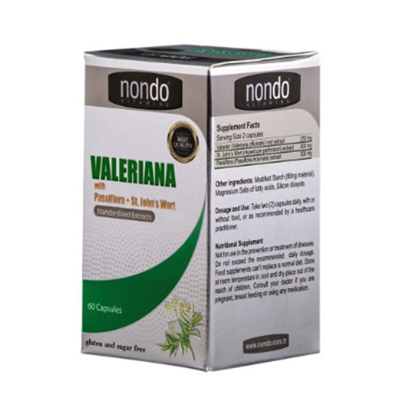 Nondo Vitamins Valeriana Herbal Support Supplement 60 Capsules