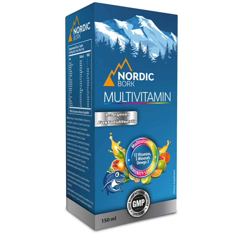 Nordic Bork Multivitamin & Omega-3 Liquid Supplement 150 ml