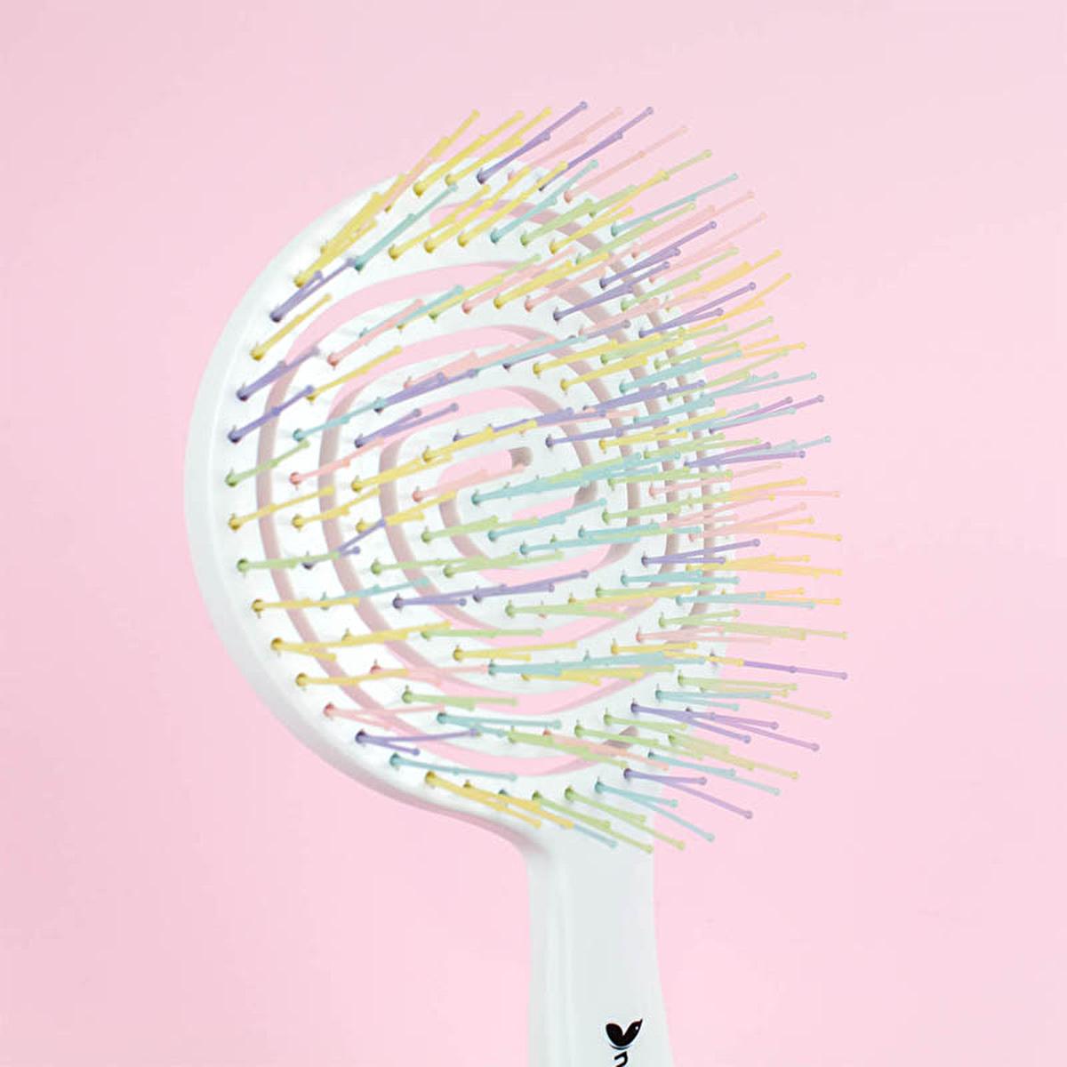 Nascita Pro Hair Brush - GemTips Detangling Brush for Wet & Dry Hair, Anti-Static, Gentle on Scalp Nascita Pro GemTips Detangling Brush - Gentle Hair Care hair brush, detangling brush, GemTips technology, anti-static hair brush, wet and dry hair brush, gentle hair care, scalp massage, hair detangling, hair styling, white hair brush, Nascita Pro
