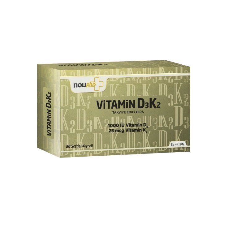 Nouplus Vitamin D3K2 Support Supplement 30 Capsules