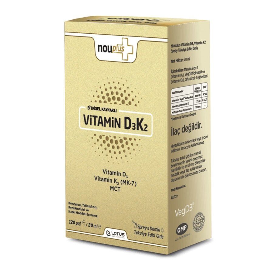 Nouplus Vitamin D3K2 Support Spray & Drops 20 ml