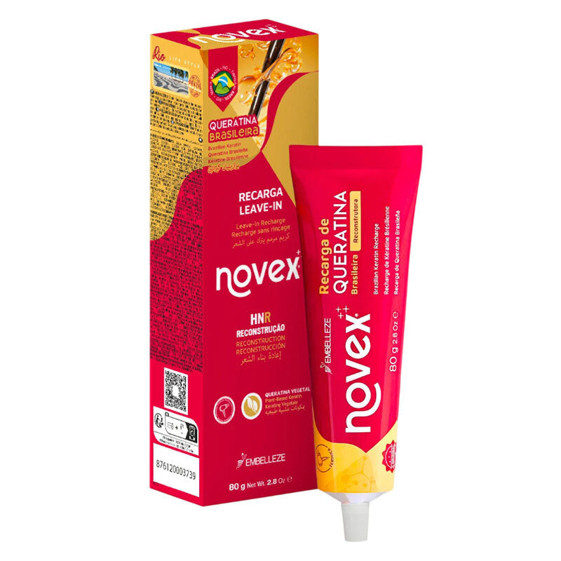 Novex Brazilian Keratin Hair Cream 80g - Moisturizes Dry, Damaged Hair