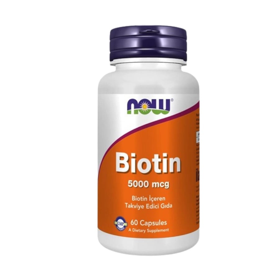 Now Foods Biotin 5000 mcg Capsules, 60 Count Supplement