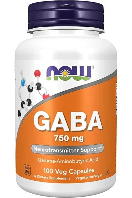 Now GABA 750 mg Relaxation Support 100 Veggie Capsules