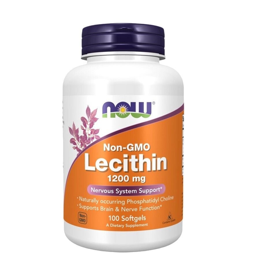 Now Foods Lecithin 1200 mg Dietary Supplement 100 Softgels