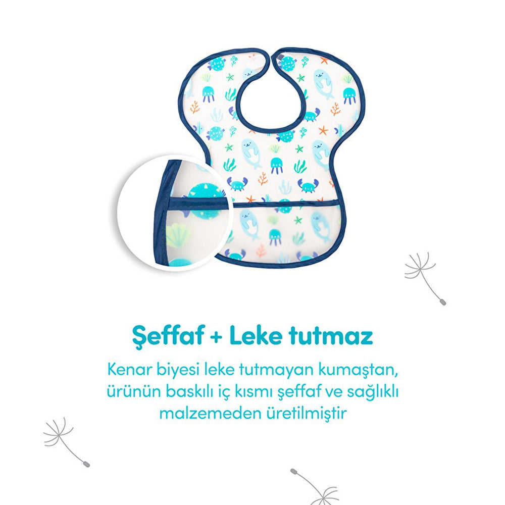 Sevi Bebe Baby Bib - Stain-Resistant, Easy-Clean, Practical Baby Feeding Accessories - Baby Care