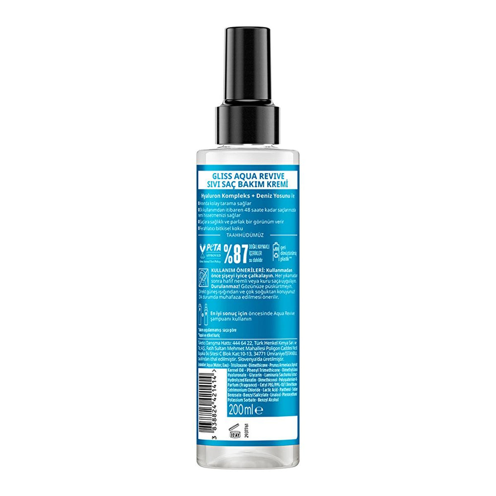 Gliss Aqua Revive Hyaluronic Acid Hair Moisturizer with Seaweed Extract - 6.76 fl oz Leave-In Treatment for Dry Hair - view 3